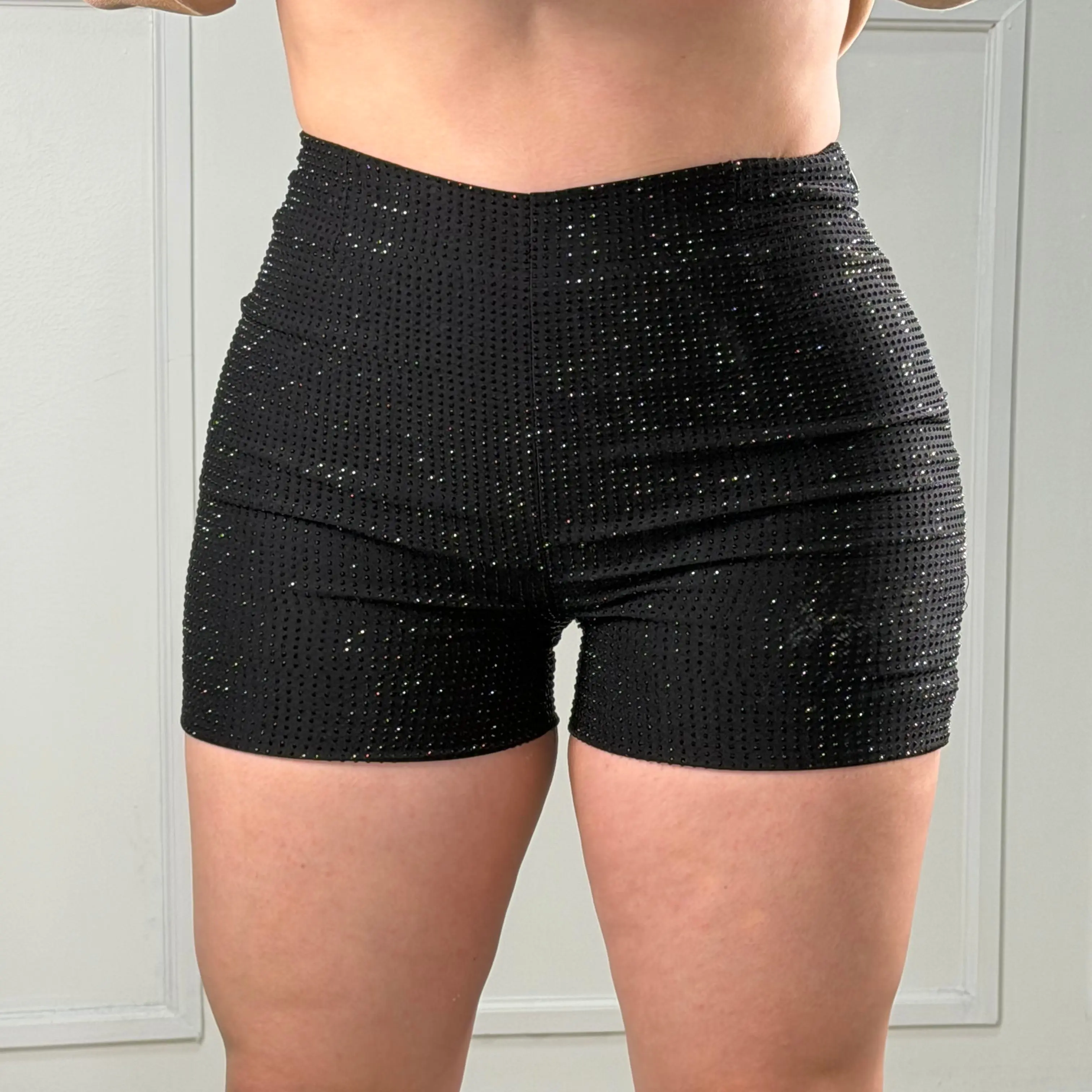 Nora's Rhinestone Shorts - Stretchy Material & True To Size
