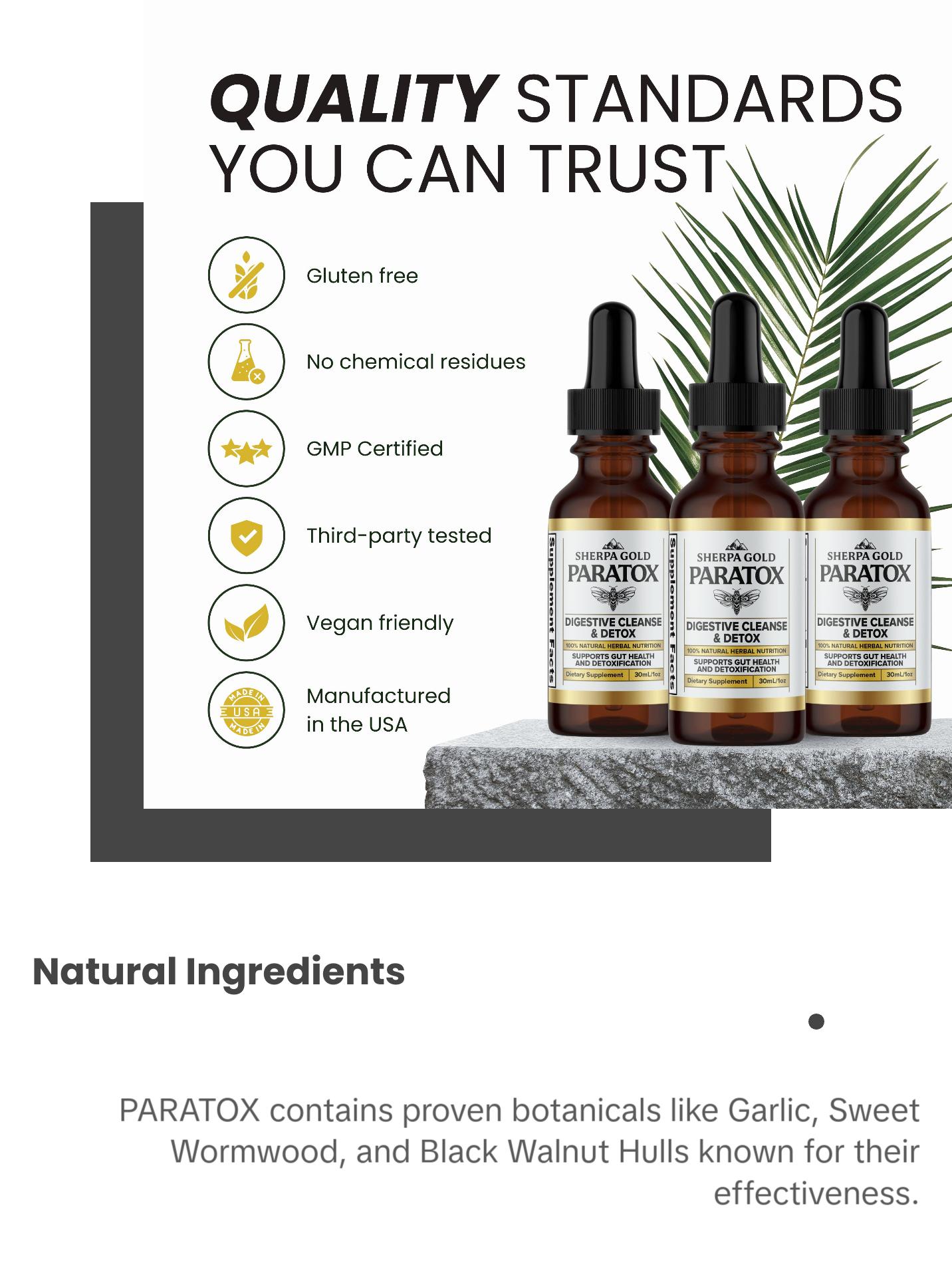 Paratox Detox & Cleanse Natural- Sherpa Gold Healthcare Supplement Paratox Detox & Cleanse Natural- Sherpa Gold Healthcare Supplement