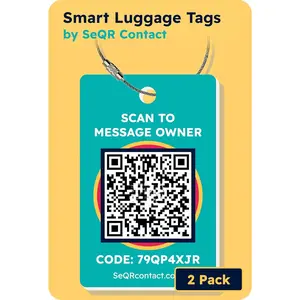 Luggage Tags |  QR Code Luggage Tag Keeps Personal info Private | Customizable Travel Suitcase Tags for Women Men | Use with GPS Bag Locator  Tags, Air Tag for Android or iOS
