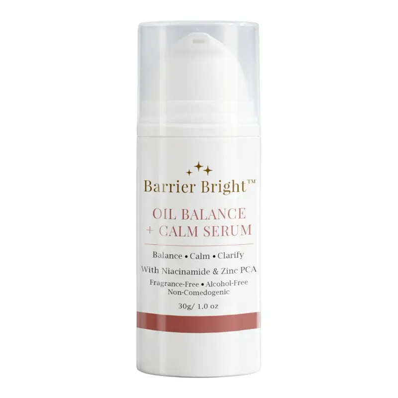 Barrier Bright Oil Balance Serum – Lightweight Calming Serum with Niacinamide, Zinc PCA & Tranexamic Acid | Helps Reduce Excess Oil + Supports Clearer-Looking Skin (30g)