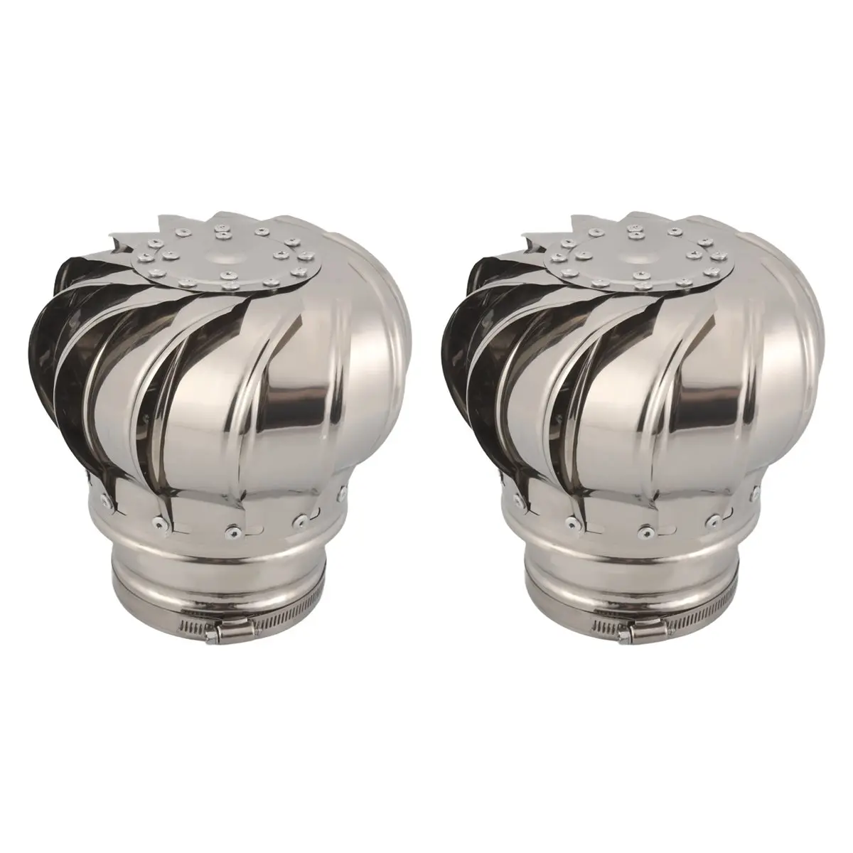 2 Pcs 110mm Non Power Roof Ventilator Wind Turbines Attic Air Vent for Houses Factory Attic Farm Leak Proof Vent Cap Fan