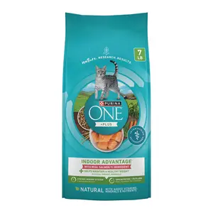 Purina ONE Plus, Indoor Advantage, Dry Cat Food, Salmon, 7 lb Bag