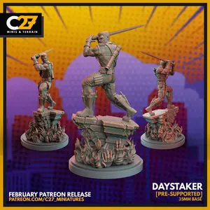 40mm Scale Blade 3D-Printed Character Figure Miniature - Crisis Protocol Proxy (C27), Home Decor Figurine, 3D-Printed Miniatures, Character Figure Miniatures