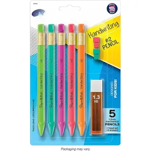 Handwriting Triangular Mechanical Pencil Set with Lead and Eraser Refills, 1.3 mm