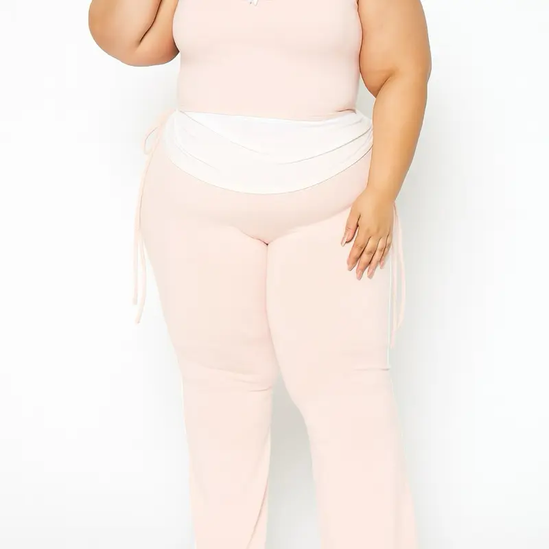 Blush Contrast Set - Pink and White Apparel as shown in the Image