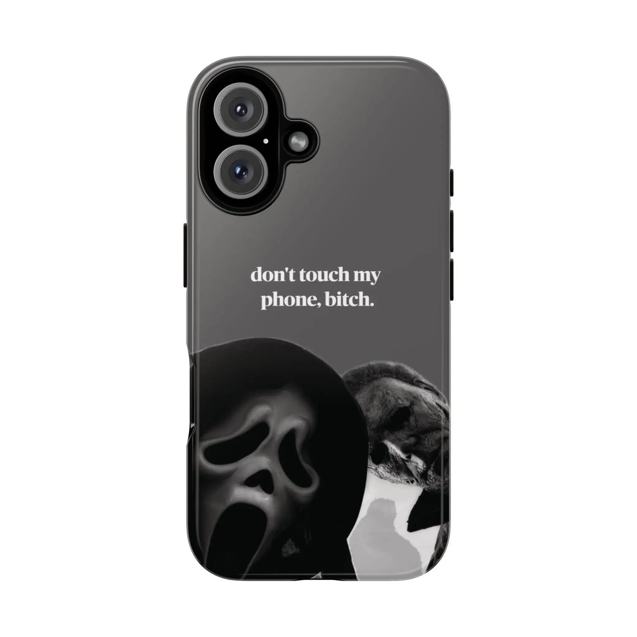 Dark Funny Phone Case, Glossy Protective Cover for Your Smartphone, Horror Style Quote Phone Case