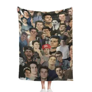 Dylan O'brien Collage Fleece Blanket, Ultra Soft Micro Throw for Couch Sofa Bed, Fan Must-Have Cozy Blanket, Perfect for Home Comfort