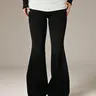 Women's Bell Bottom Yoga Pants, Athleisure Casual Trousers, Casual Loose-Fitting Trousers, Plain Surface, Unlined, All Seasons, Comfortably Lightweight, Casual Sporty Trousers, Bell Bottomed Pants