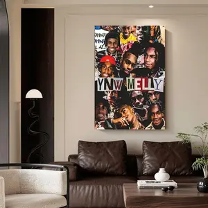 YNW Melly Rapper Collage Canvas Poster, Hip Hop Music Wall Art, Framed & Unframed Fan Print for Bedroom, Living Room Decor