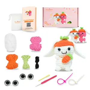 YES.SISTER! DIY Crochet Kit for Beginners | Adorable Bunny Plush   Cotton Yarn Video Tutorial & Instructions  Handmade Gift & Stress Relief