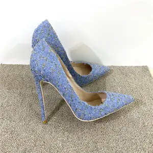 New Woven High Heels 12CM Pointed Toe Stiletto Pumps All-Match Women's Shoes Classy Stylish
