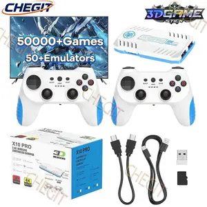 X10 Pro 128G 50000+ Game Stick 4K Video TV Game Console Wireless Gamepads Video Game / 64G 20000+ Classic Arcade Games