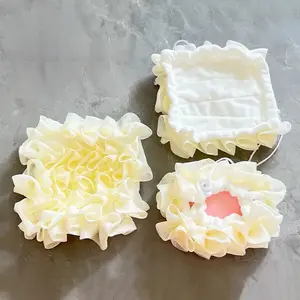 Bath Sponge & Soap Bag Set, 3 Counts/set Soft Bath Sponge & Soap Bag, Bathing Accessories for Home Bathroom, Exfoliating Net Sponges