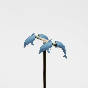 Dolphin Earrings • Hand-Painted • 3D Printed • Quirky • Funny • Weird • Gift