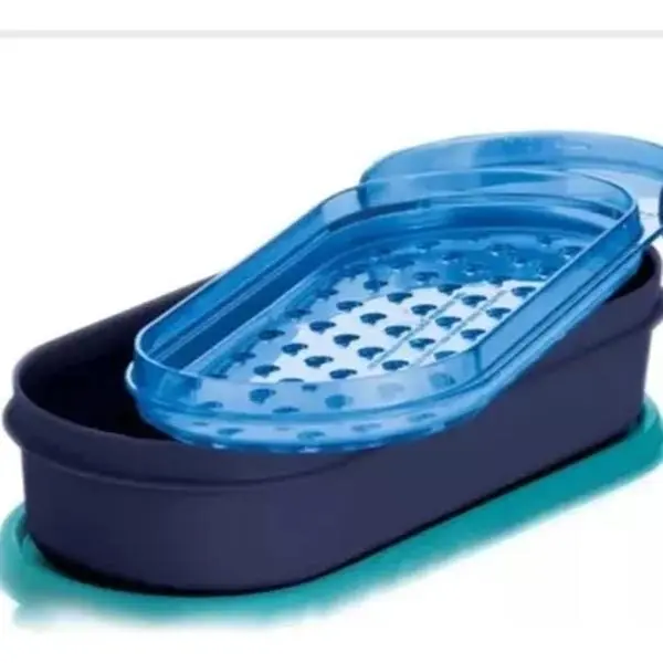 Home & Kitchen Sturdy Grater Box with Blue Lid & Black Base - Stylish, Compact, Handy Multi-Use Kitchen Utensil for Food Preparation and Storage, Utensils, Small