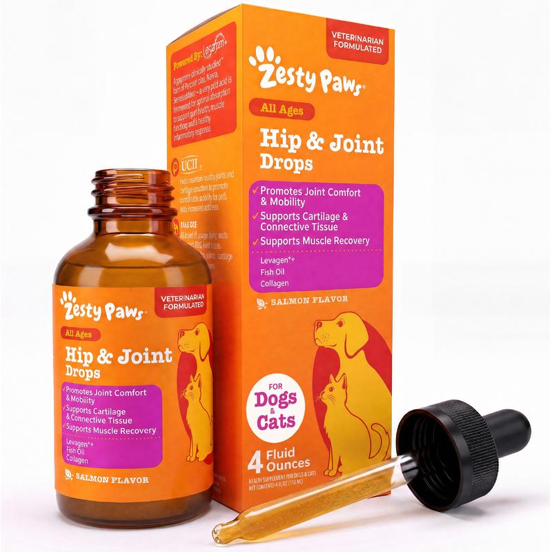 Hip & Joint Oil Drops for Dogs & Cats - Mobility Supplement for Hips, Joints, Muscles, Cartilage & Connective Tissue