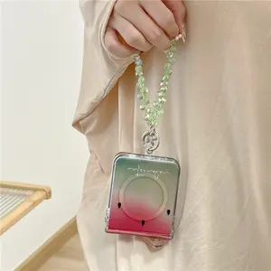 Cute Watermelon Magnetic Phone Case For Samsung Z Flip 7 6 5 Flip6 Cover with Magsafe Stand Chain Hinge Cases For Galaxy Flip7