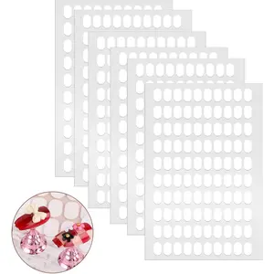 600 Pcs Pre-Cut Double Sided Adhesive Nail Display Strips for Nail Art Holder and Nail Display Book