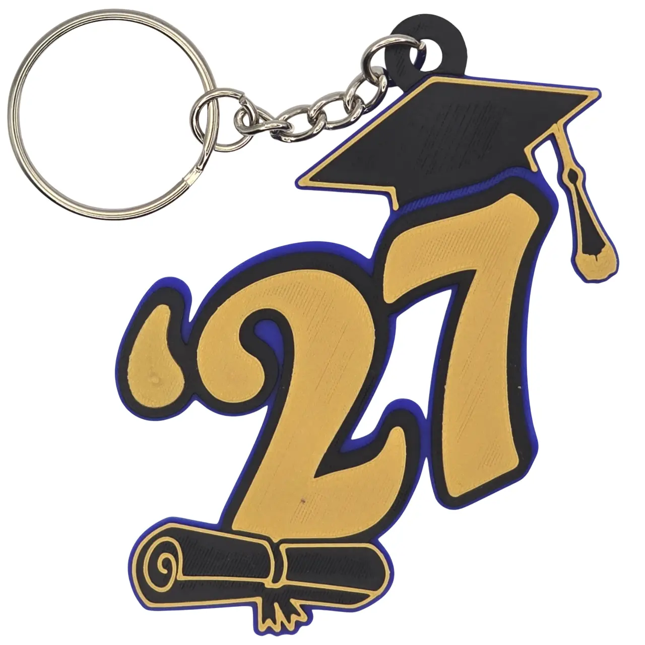 Class of 2027 Keychain Customizable Graduation Gift for Seniors Personalized School Year Keepsake Tassel Charm Accessory with Double Ring Color
