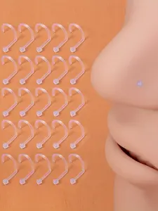 10Pcs Clear Bioflex Nose Ring Set 20G Flexible Acrylic Nose Piercing Body Jewelry Top Ball 2mm