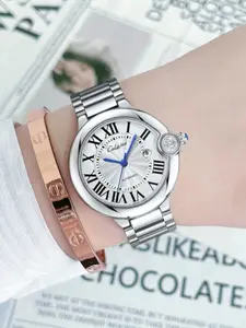 Luxury Classic Women's Quartz Watch, Roman Dial Vintage Style, Waterproof Calendar, Elegant Everyday Accessory, Perfect Gift for Her