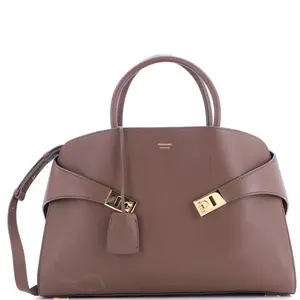 Pre-owned SALVATORE FERRAGAMO Leather Top Handle Bags Hug Top Handle Bag Large by Rebag
