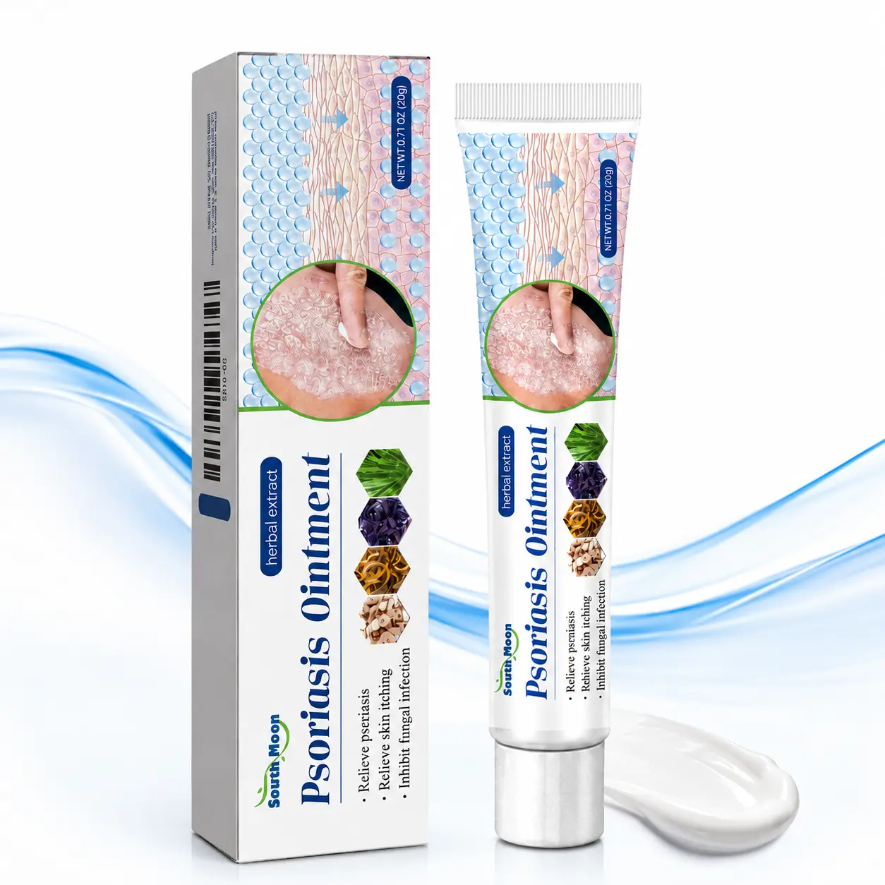 Natural Herbal Psoriasis Ointment, an Itch Allergy Relief Body Cream for Eczema, Dermatitis, and Anti-Fungal Treatment, 20g, Itch Allergy Relief Body Lotions & Creams, Healing, Topical Soothing Ointment, Skin Products