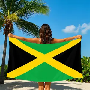 Jamaica Flag Pattern Beach Towel, Soft Absorbent Towel for Beach Pool, Beach Towel for Women & Men, Household Towel for Home Bathroom