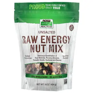 NOW Foods Real Food, Raw Energy Nut Mix, Unsalted, 16 oz (454 g)