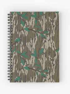 Original Green Leaf Everything Bottom Lands Camo Journal - Spiral Bound Notebook with Camouflage Design