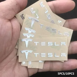 Tesla Car Metal Creative Stickers, Car Decals, Adhesive Decals, Waterproof Decor Sticker for Model 3/s/x/y/juniper/roadster/2021/cybertruck, Durable & Stylish