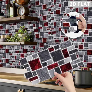 12/24/48 Sheets Classic Mosaic Self-Adhesive Tile Sticker Backsplash Wall Sticker,Bathroom Kitchen Home Decor DIY Seamless Splicing Sticker,Not Easily Torn, Sturdy And Durable