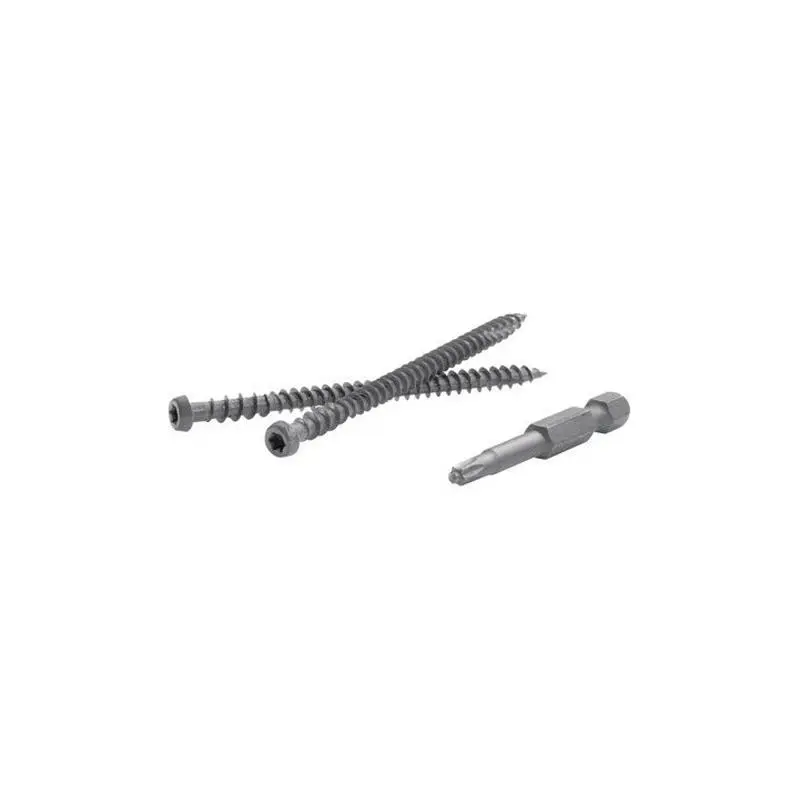 Fastenmaster TrapEase Composite Deck Screws - 2-1/2 in. Torx TTAP Star Head Zinc Carbon Steel (4.2 lbs, Island Mist, 350 Per Box), Coarse Thread for PVC, Capstock & Composite Decking, Corrosion/Fade/Strip-Out Resistant, with Spotter Installation Guide, Co