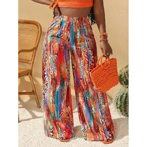 Ciel Fashion 2025 Summer New Style Birthday Party Back To School Student Wear Daily Outing Basic And Versatile Leisure Vacation Cruise Travel Beach Seaside Sunbathing Internet Celebrity Hot Style Elegant Commuter Business Casual Elastic Waist Straight Loo