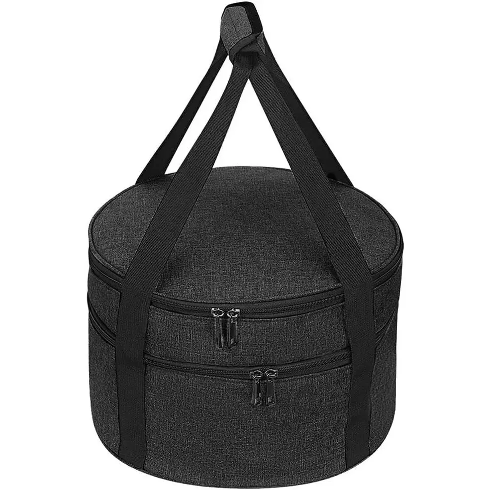 Casserole Carrier ,Pie Carrier, Insulated Casserole Carrier Storage Bag with Carry Handles, 2 Compartments Insulated Lunch Bag Potluck Carrier Salad Bowl Holder for Picnic Potluck Beach Day Trip