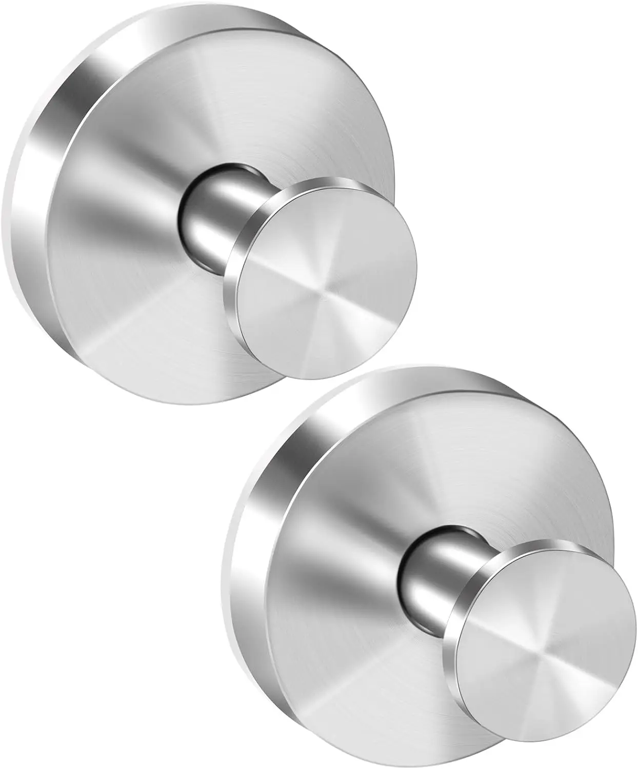 Suction Cup Hooks for Shower, Removable Towel Hooks for Bathroom Window Glass,  Vacuum Shower Hook for Towel, Robe, Loofah - 2 Pack, Sliver