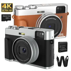 Digital Camera Auto Focus 48MP Vlogging Camera Anti-Shake Video Camera with Viewfinder Flash & Dial