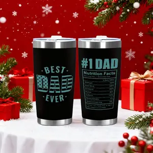 Family love Quotes Best Dad Ever Design Funny Dad Tumbler 20oz Stainless Steel Cup, Thermos Cup with Lid, Reusable Drinking Cup, High-Quality Water Bottle for Iced Coffee, Beer, Juice, Milk, Cold Drinks, Fashionable