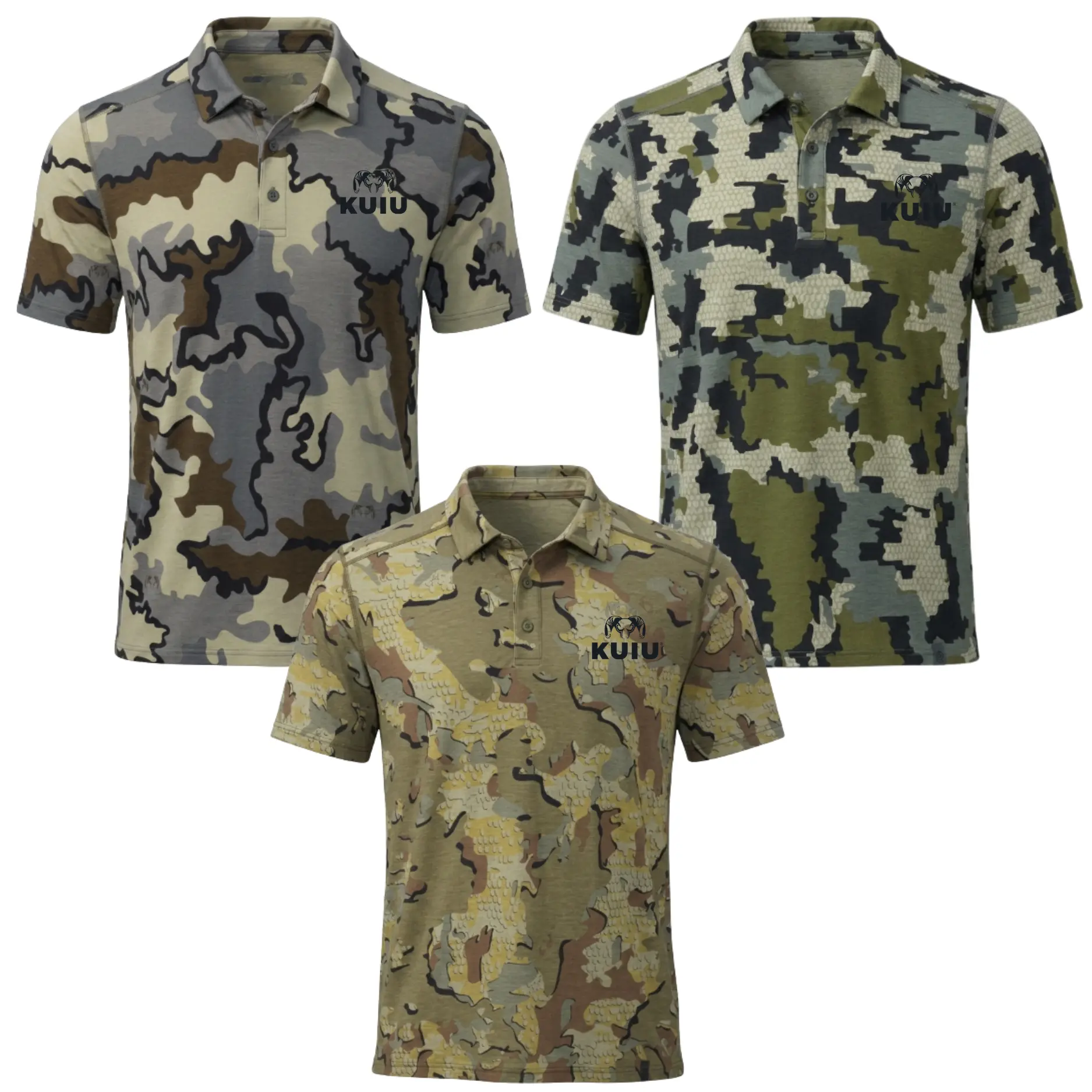 Kuiu ULTRA Merino 120 LT LS Polo, Ultra Lightweight Merino Hunting Polo, Long Sleeve Performance Outdoor Shirt, Moisture Wicking Anti Odor Base Layer, Camo Hunting Gear Men, Backcountry Hiking Fishing Apparel