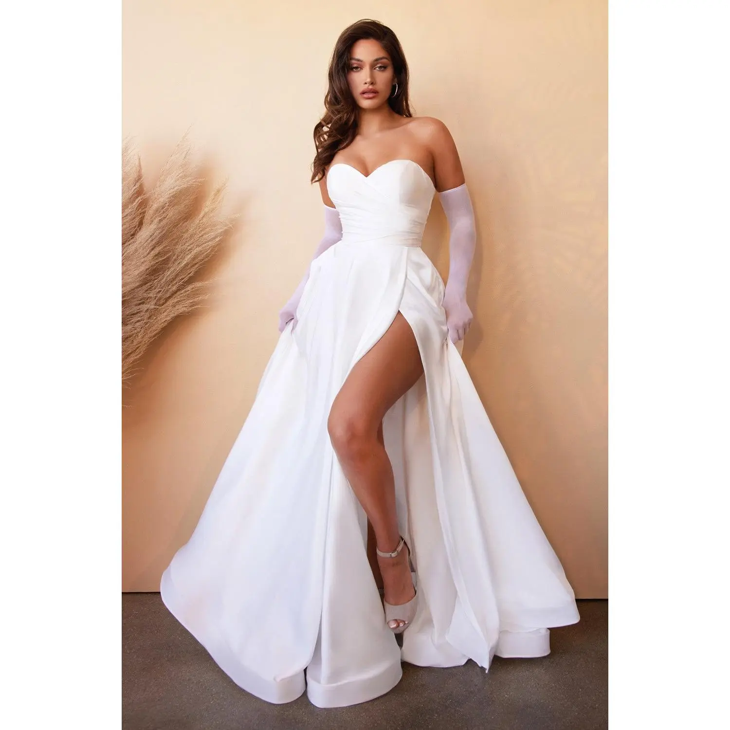 Satin Strapless Bridal Gown By Cinderella Divine -CD0166W