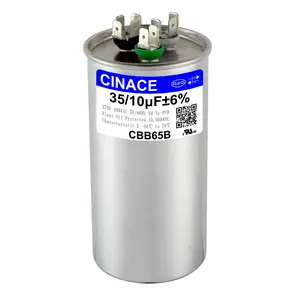 CINACE 35/10uF CBB65 Dual Run Capacitor for Air Conditioner AC Motor Fan Condenser Heat Pump HVAC Ice Maker 370/450VAC 50/60Hz Appliances Air Cooler