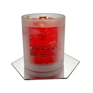 Amber Romance Soy Candle with Wooden Wicks, 35 Hour Burn Time, Eco-Friendly Materials - Decor, Flower