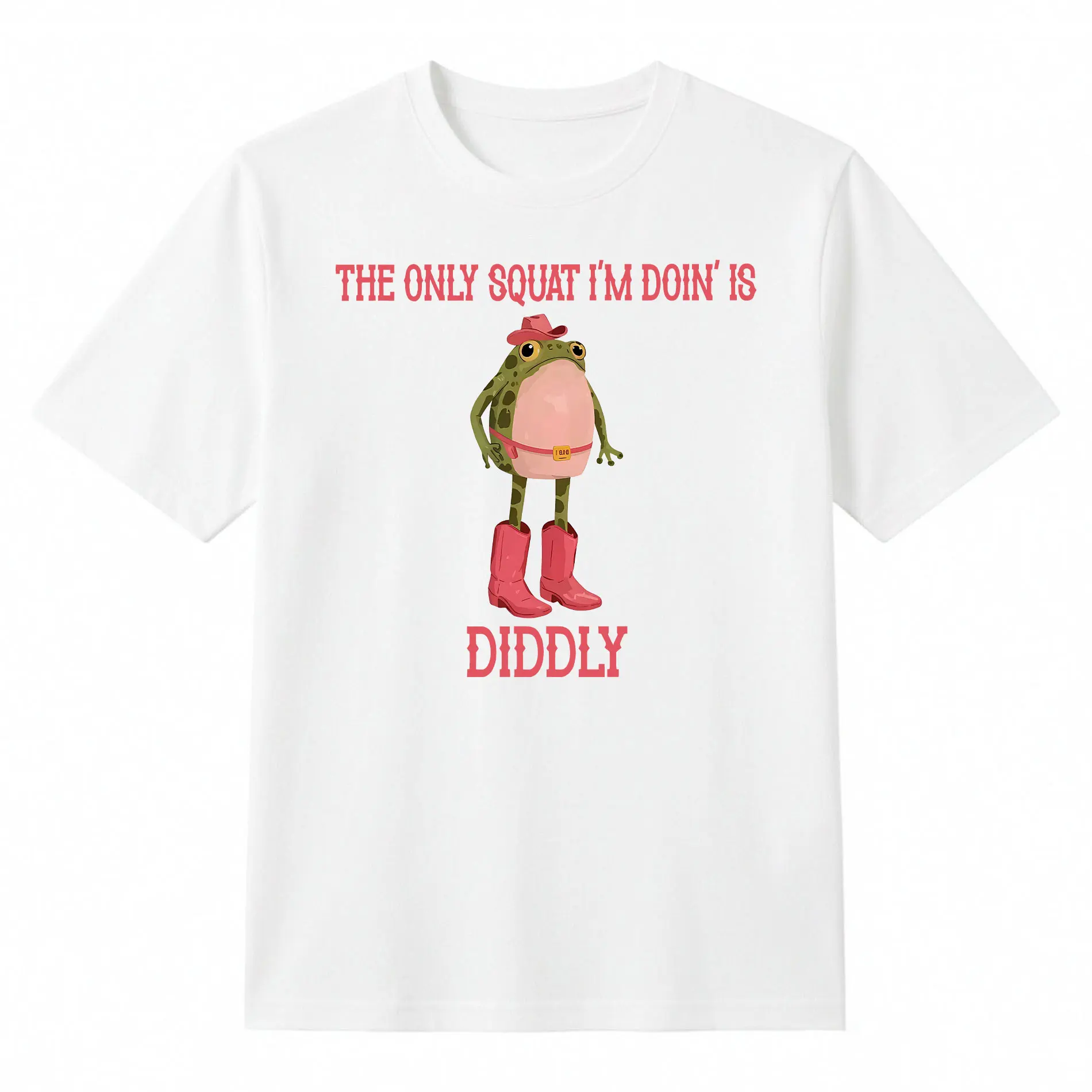 The Only Squat I'm Doin' Is Diddly Shirt, Funny Cowboy Frog Shirt, Western Humor, Lazy Gym Shirt, Sarcastic Western, Diddly Squat Shirt