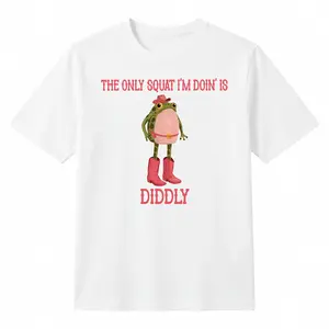 The Only Squat I'm Doin' Is Diddly Shirt, Funny Cowboy Frog Shirt, Western Humor, Lazy Gym Shirt, Sarcastic Western, Diddly Squat Shirt