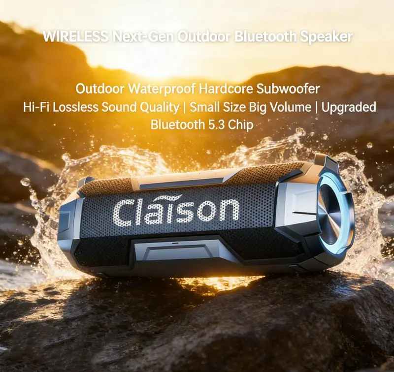 Portable Wireless Bluetooth Speaker, IPX6 Audio Speakers, 3600mAh Rechargeable Battery, RGB Colorful, Audio Clarity and Bass, Bluetooth 5.3 Speaker,  Ideal Gift For Home Party,Birthday Gift,Music Lover