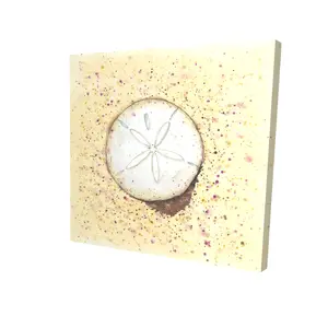 Begin Home Decor 2080-2424-CO140 24 x 24 in. Sand-Dollar Beige Canvas - Aquatic Bathroom Decor Art