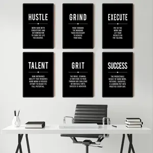 Motivational Poster, 6 Counts/set Entrepreneur Motivation Canvas Painting without Frame, Wall Art for Home Living Room Bedroom Office Decor