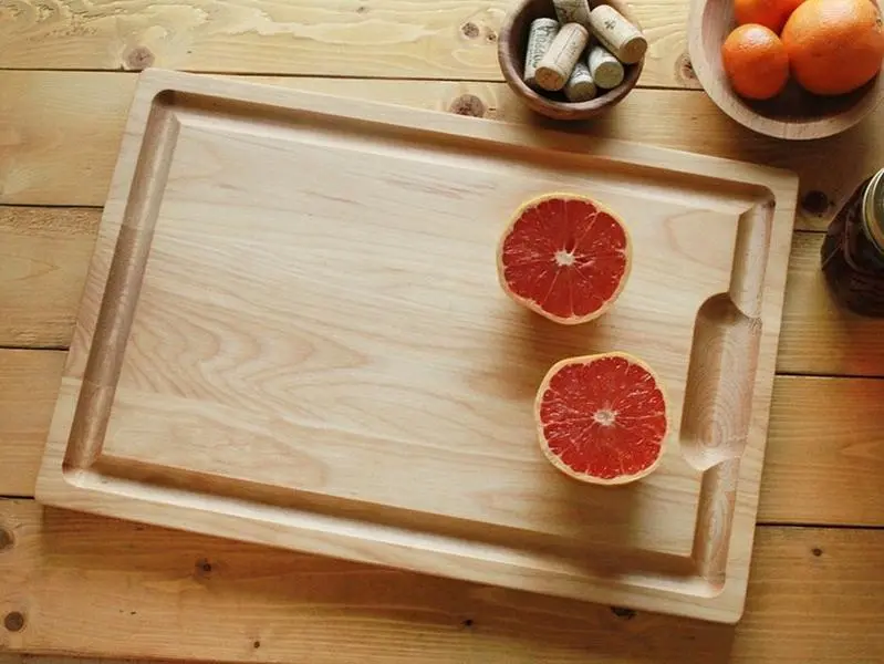Hardwood Cutting Board with Well and Groove, Hardwood Carving Board, Juice Catching Groove, Large Classic Carving Board
