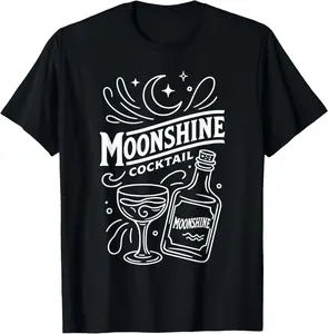 100% cotton Unisex Local Moonshiner Vintage Moonshine Cocktail Distilling T-Shirt