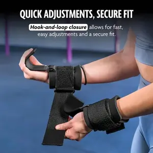 [Weight Lifting Hooks] Pair of Weight Lifting Hooks for Men& Women| 8mm Thick Wrist Padding l Weight Grips forPowerlifting, Shrugs, Rows & Deadlift Support, Gym LiftingStraps with Pull Up Hooks